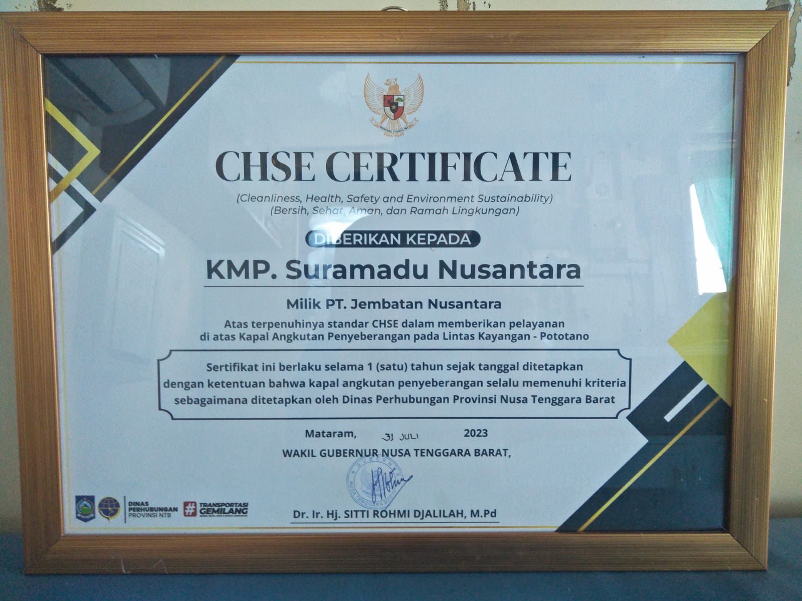 Award Certificate - Bengkalis Branch